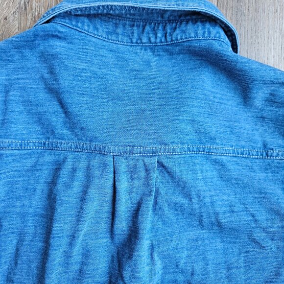 Faherty Womens Small Blue Slub 100% Cotton Long Sleeve Button Down Shirt Small - Picture 5 of 7